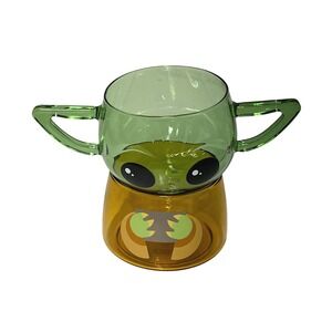 Star Wars The Mandalorian Grogu Stackable Drinking Glasses‎ 8oz JoyJolt New